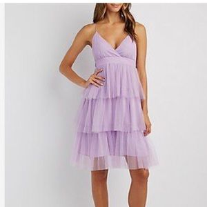 Charlotte Russe Lilac Tulle Midi Dress